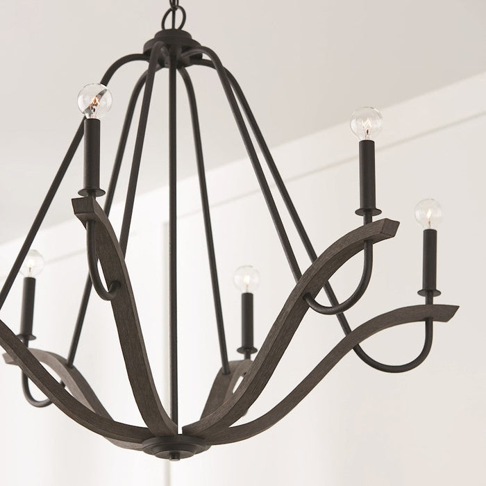 Capital Lighting Clive 6 Light Chandelier, Grey/Black