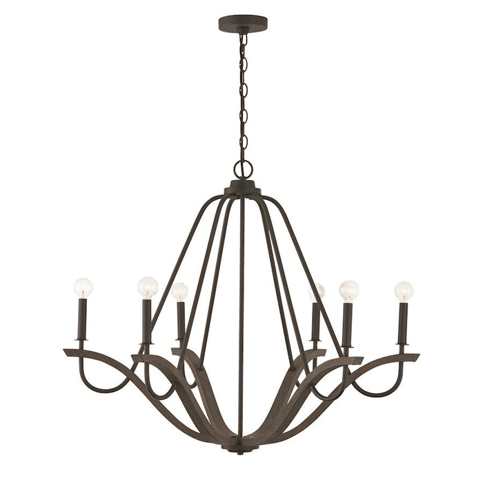 Capital Lighting Clive 6 Light Chandelier, Grey/Black