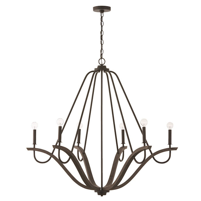 Capital Lighting Clive 6 Light Chandelier, Grey/Black