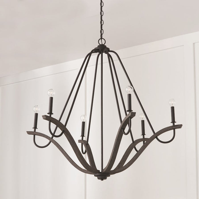 Capital Lighting Clive 6 Light Chandelier, Grey/Black