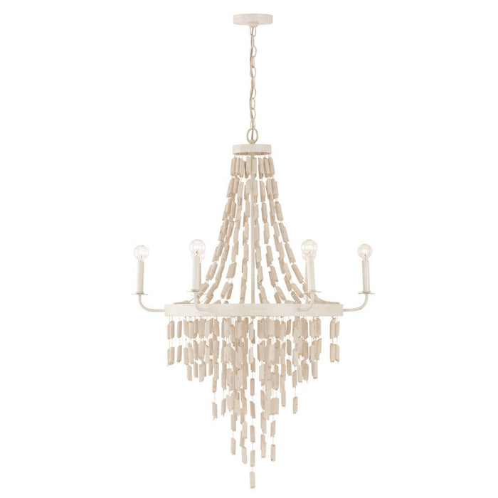 Capital Lighting Carissa 6 Light Chandelier, White - 447761OW