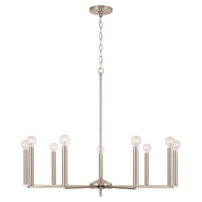 HomePlace Lighting Portman 9 Light Chandelier, Brushed Nickel - 448691BN