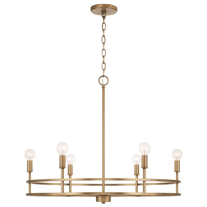 HomePlace Lighting Fuller 6 Light Chandelier, Brass - 448761AD