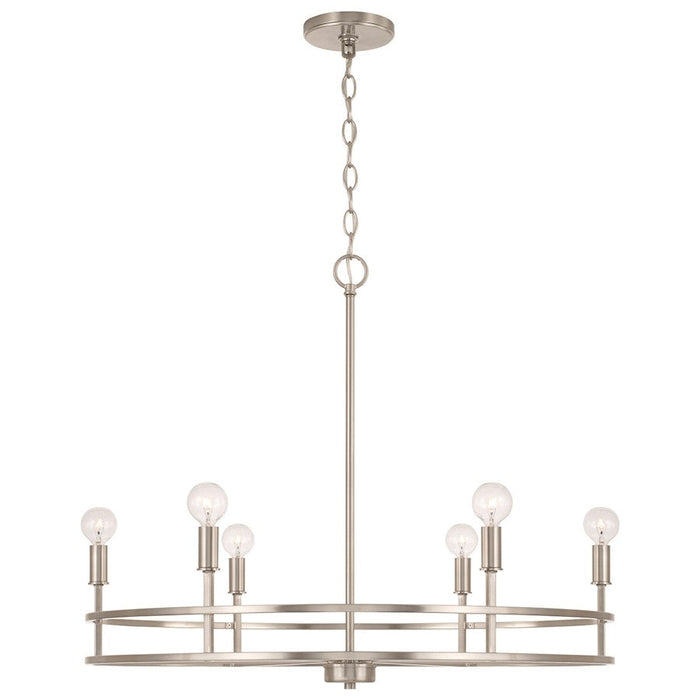 HomePlace Lighting Fuller 6 Light Chandelier, Brushed Nickel - 448761BN