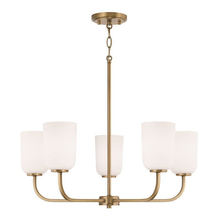 HomePlace Lighting Lawson 5 Light Chandelier, Brass/Soft White - 448851AD-542