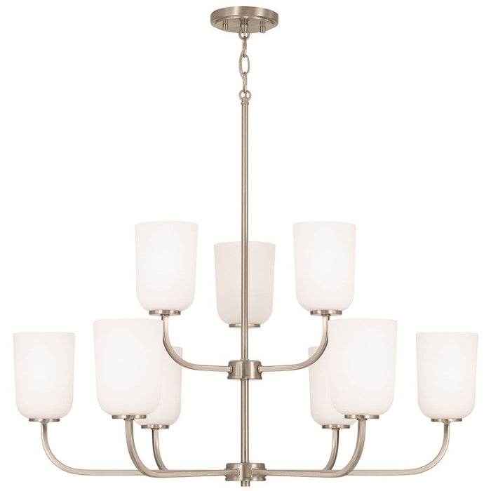 HomePlace Lighting Lawson 9 Light Chandelier, Nickel/Soft White - 448891BN-542