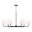 Capital Lighting Brody 6 Light Chandelier, Black/White - 449461MB-706