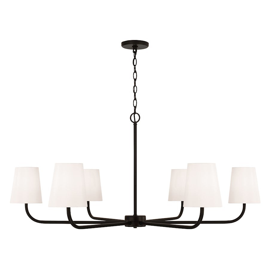 Capital Lighting Brody 6 Light Chandelier, Black/White - 449461MB-706