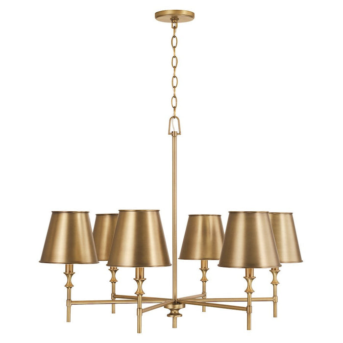 Capital Lighting Whitney Chandelier, Brass/White