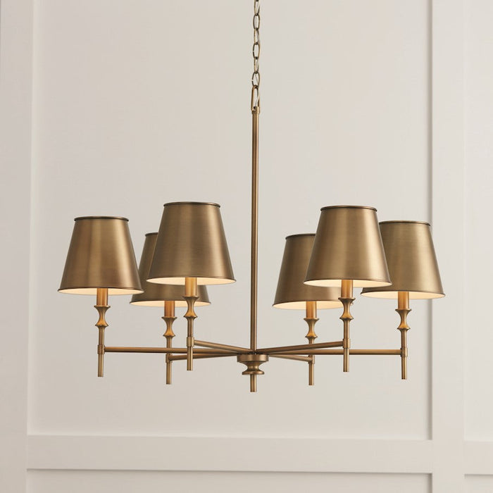 Capital Lighting Whitney Chandelier, Brass/White