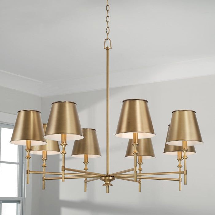 Capital Lighting Whitney Chandelier, Brass/White