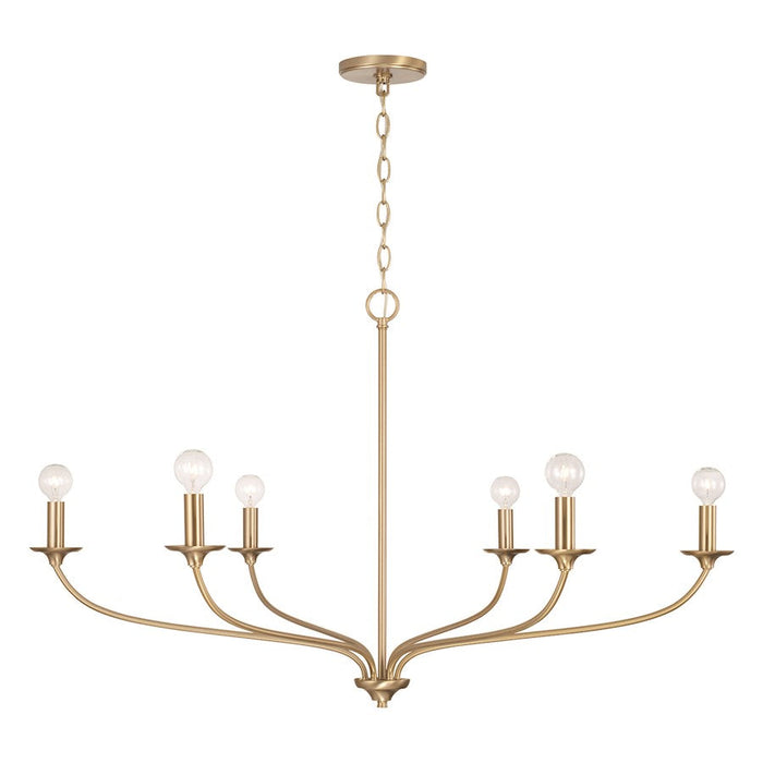 Capital Lighting Dolan 6 Light Chandelier, Brass - 449961MA