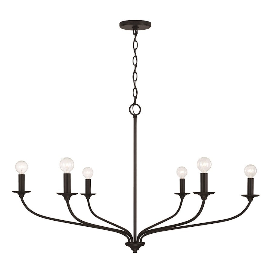 Capital Lighting Dolan 6 Light Chandelier, Black - 449961MB