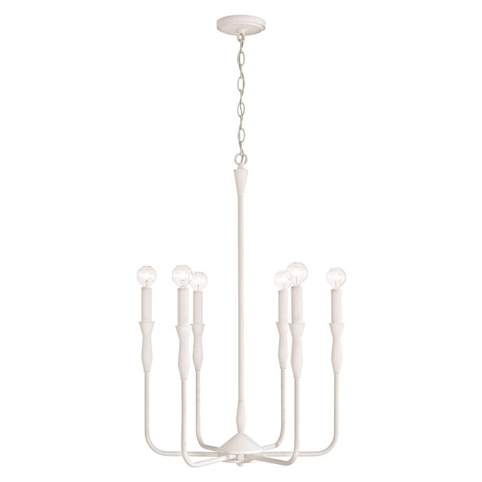 Capital Lighting Paloma Small 6 Light Chandelier, White - 450361XW