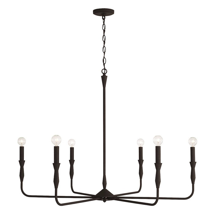 Capital Lighting Paloma Large 6 Light Chandelier, Black - 450362XK