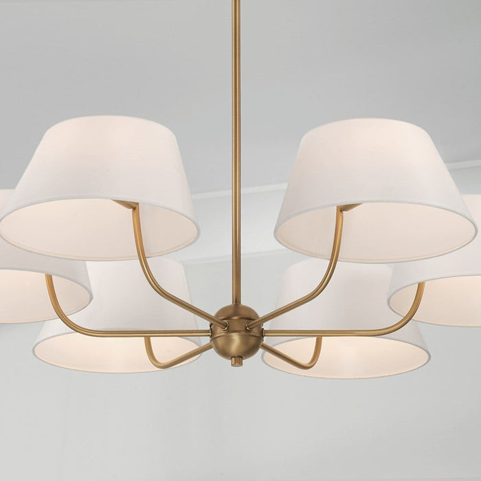 Capital Lighting Welsley Chandelier, Brass/White