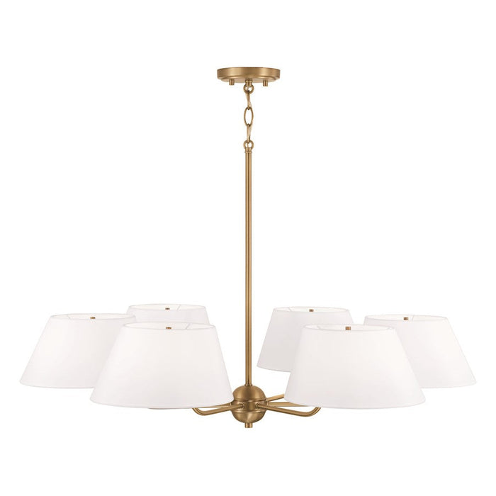 Capital Lighting Welsley Chandelier, Brass/White