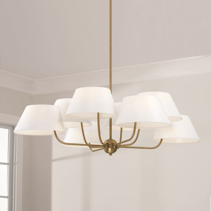 Capital Lighting Welsley Chandelier, Brass/White