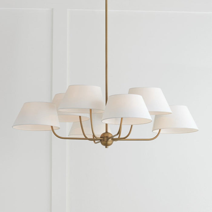 Capital Lighting Welsley Chandelier, Brass/White