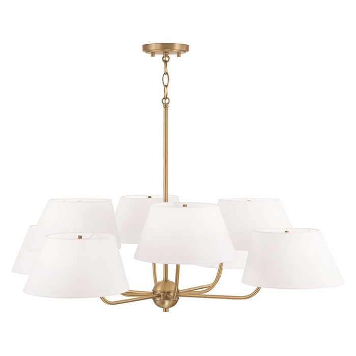 Capital Lighting Welsley Chandelier, Brass/White