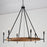 Capital Lighting Jonah Chandelier, Wood/Black/White Fabric