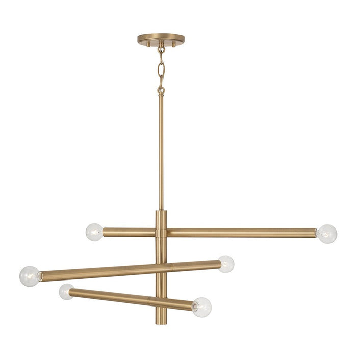 Capital Lighting Zane 6 Light 33" Chandelier, Brass - 451262AD