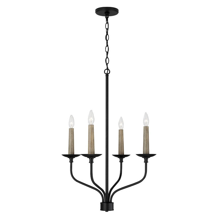 Capital Lighting Wilder 4 Light Chandelier, Black - 451541MB