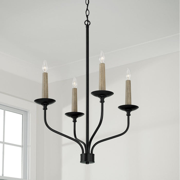 Capital Lighting Wilder 4 Light Chandelier, Black