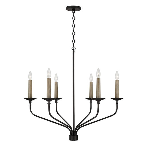 Capital Lighting Wilder 6 Light 31" Chandelier, Black - 451561MB