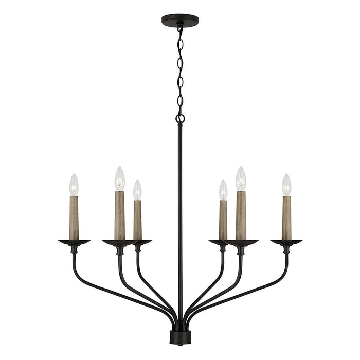 Capital Lighting Wilder 6 Light 31" Chandelier, Black - 451561MB