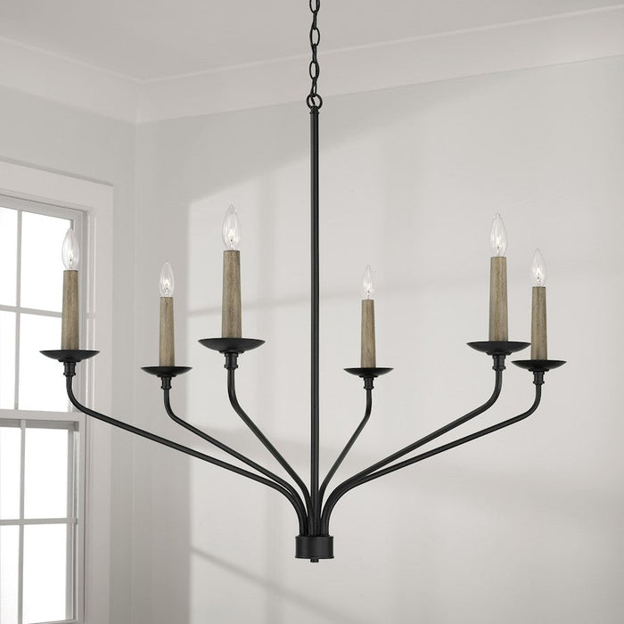 Capital Lighting Wilder 6 Light Chandelier, Black