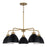 HomePlace Lighting Ross 5 Chandelier, Brass/Black/White Interior - 452051AB