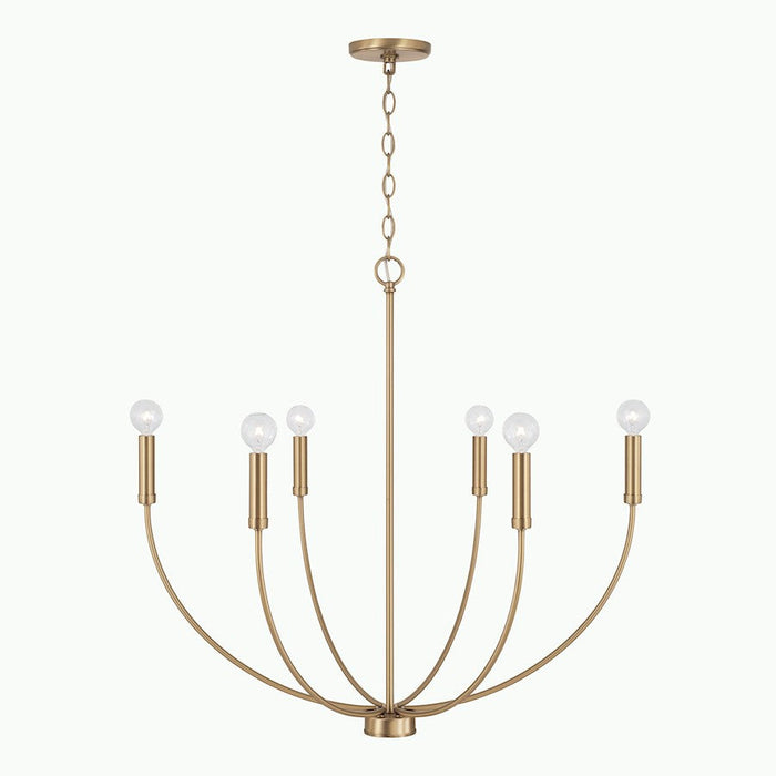 HomePlace Lighting Ansley 6 Light Chandelier, Brass - 452161AD