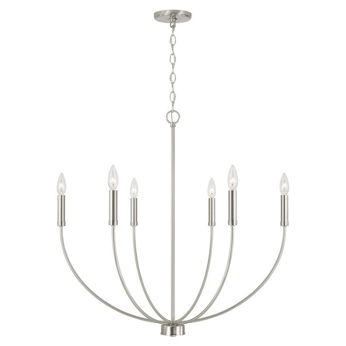 HomePlace Lighting Ansley 6 Light Chandelier, Brushed Nickel - 452161BN