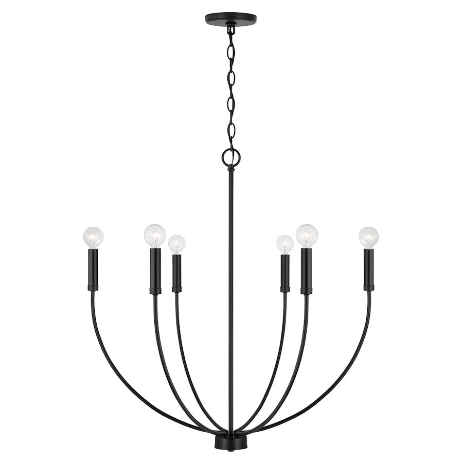 HomePlace Lighting Ansley 6 Light Chandelier, Black - 452161MB