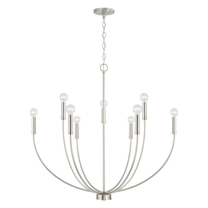 HomePlace Lighting Ansley 9 Light Chandelier, Brushed Nickel - 452191BN