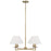 Capital Lighting Gilda 4 Chandelier, Brass/White Fabric - 452241AD