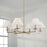 Capital Lighting Gilda Chandelier, Brass/White Fabric