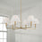 Capital Lighting Gilda Chandelier, Brass/White Fabric