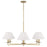 Capital Lighting Gilda Chandelier, Brass/White Fabric