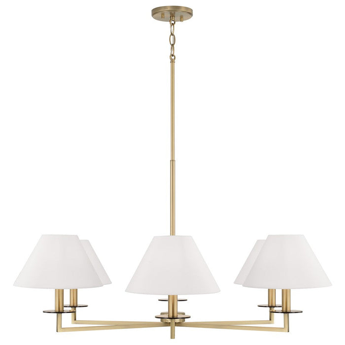 Capital Lighting Gilda Chandelier, Brass/White Fabric