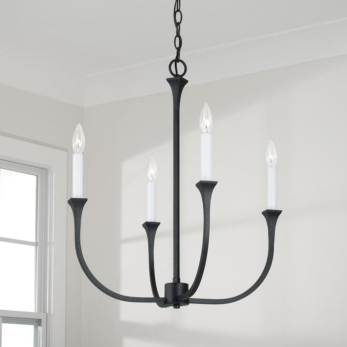 Capital Lighting Decklan Chandelier, Black Iron