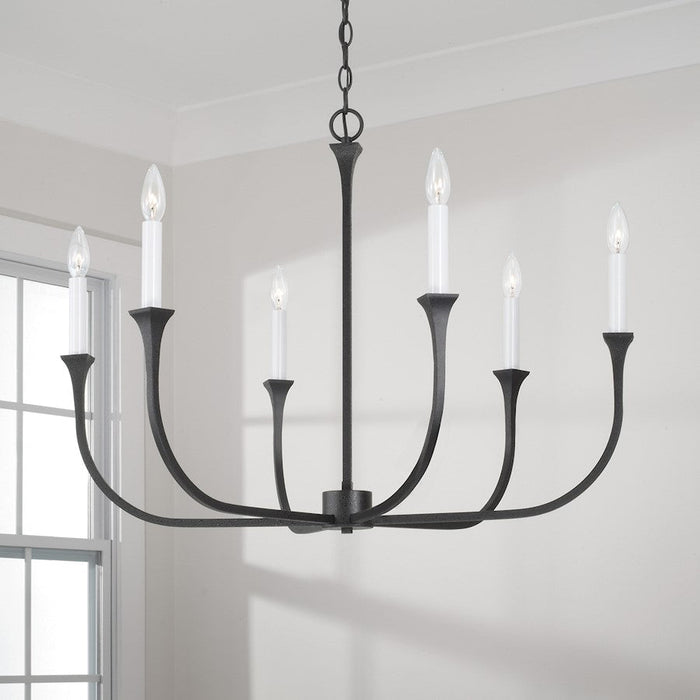 Capital Lighting Decklan Chandelier, Black Iron