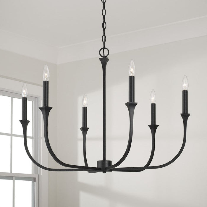 Capital Lighting Decklan Chandelier, Black Iron