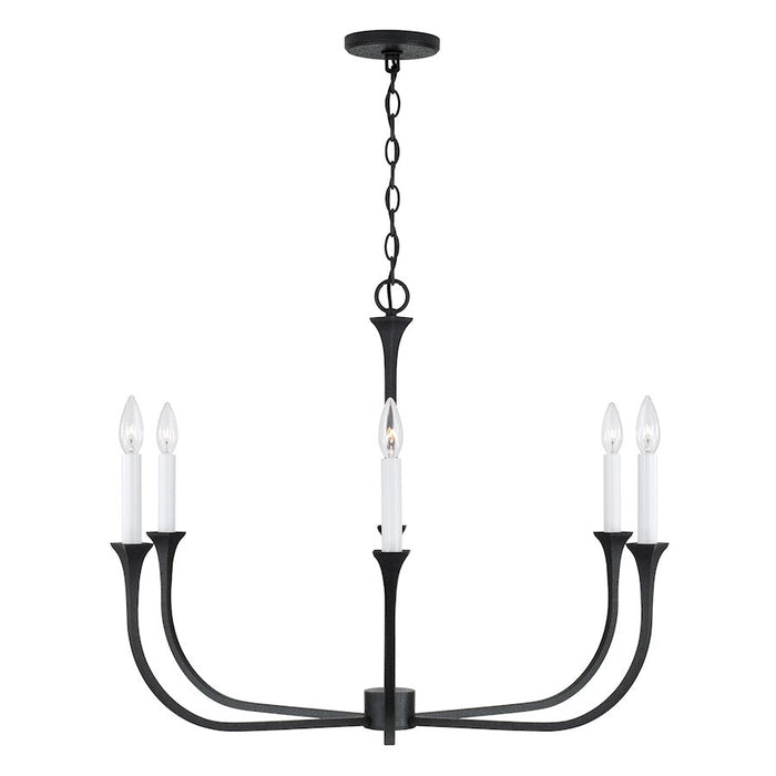 Capital Lighting Decklan Chandelier, Black Iron