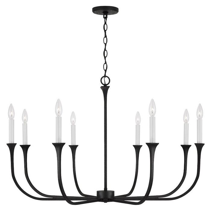 Capital Lighting Decklan 8 Light Chandelier, Black Iron - 452381BI