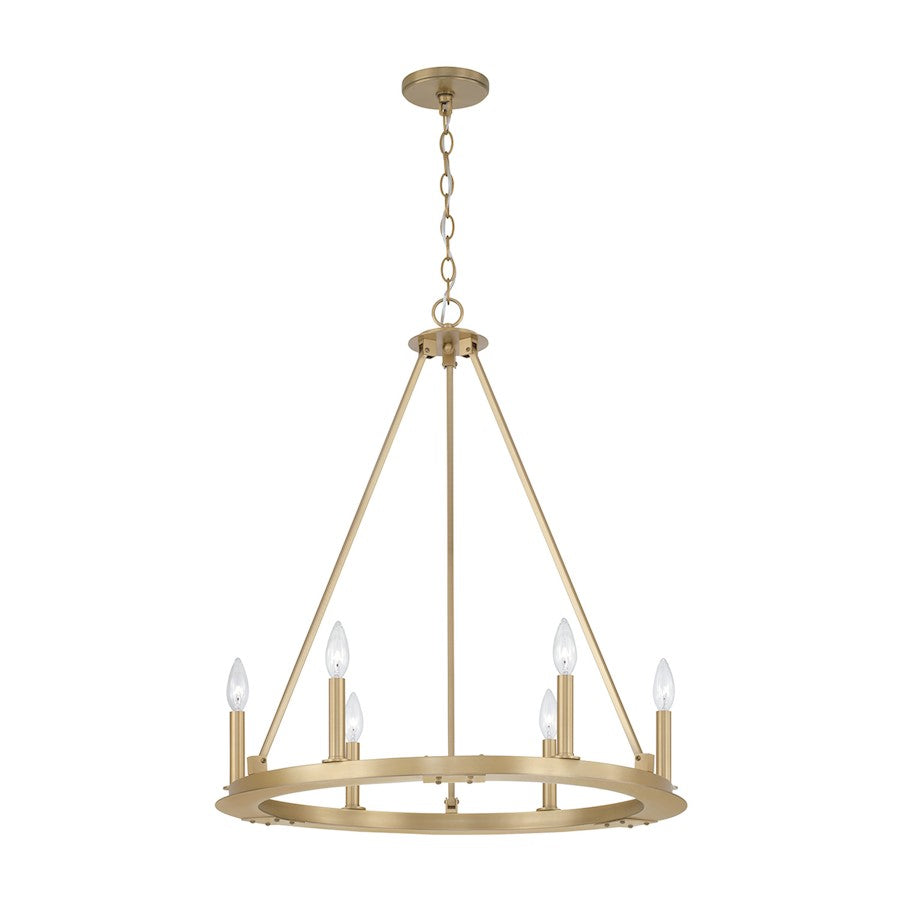 Capital Lighting Pearson 6 Light Chandelier, Brass - 4916AD