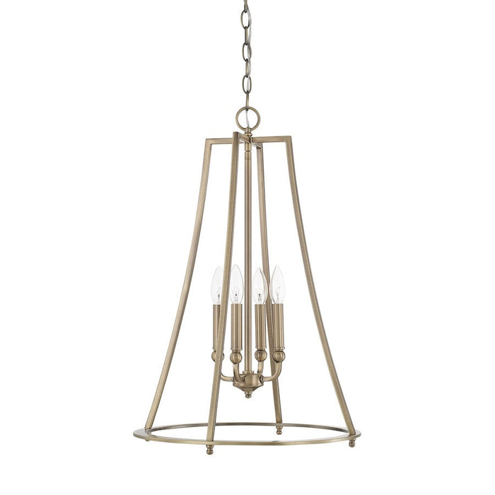 Capital Lighting Dawson 4 Light Large Foyer, Aged Brass - 519342AD