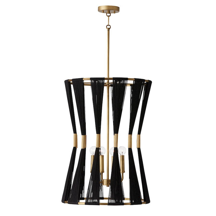 Capital Lighting Bianca 4 Light Foyer, Black Rope/Patinaed Brass - 541141KP