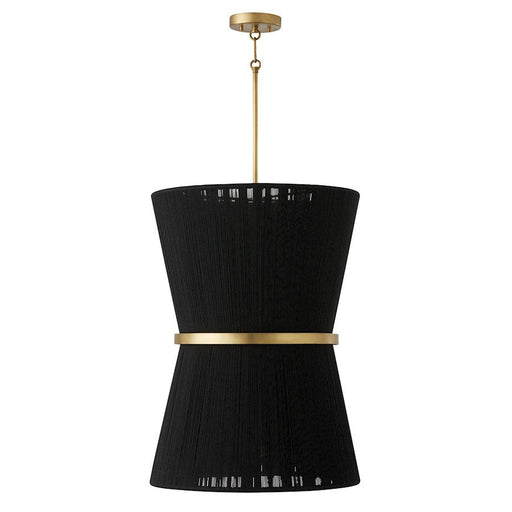 Capital Lighting Cecilia 6 Light Foyer, Black Rope/Patinaed Brass - 541261KP